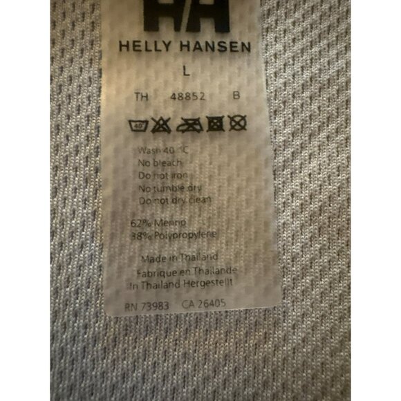 Helly Hansen Beige & Rust Merino Wool Blend 1/2 Zip Base Layer Pullover Top Size - Picture 3 of 8